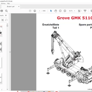 Grove Crane GMK 5110-1 Spare Parts Manual 3275001U - PDF DOWNLOAD