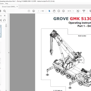 Grove Crane GMK 5130-2 Driving Operation Instruction Manual 3112640 - PDF DOWNLOAD