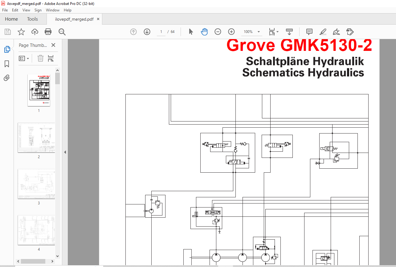 Grove Crane GMK 5130-2 Hydraulic Schematic Manual - PDF DOWNLOAD ...