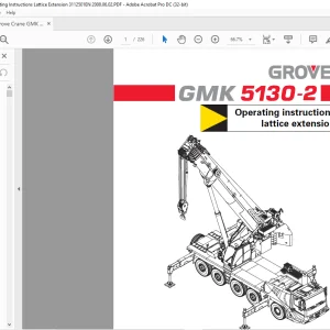 Grove Crane GMK 5130-2 Lattice Extension Operation Instruction Manual 3112501 - PDF DOWNLOAD