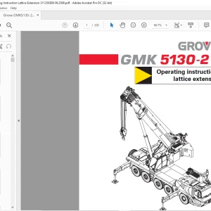 Grove Crane GMK 5130-2 Lattice Extension Operation Instruction Manual 3112503  - PDF DOWNLOAD