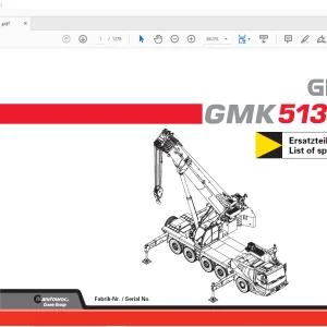 Grove Crane GMK 5130-2 Spare Parts Manual 3129926 - PDF DOWNLOAD