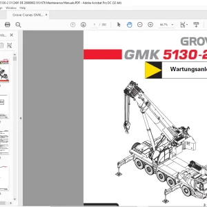 Grove Crane GMK 5130-2 Wartungsanleitung 3112491 - PDF DOWNLOAD (German)
