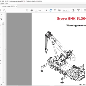 Grove Crane GMK 5130-2 Wartungsanleitung 3113091 - PDF DOWNLOAD (German)