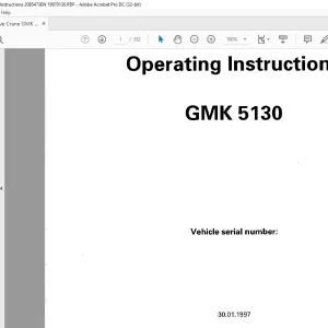 Grove Crane GMK 5130 Operation Instruction Manual 2085473 - PDF DOWNLOAD