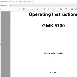Grove Crane GMK 5130 Operation Instruction Manual 2085474 - PDF DOWNLOAD