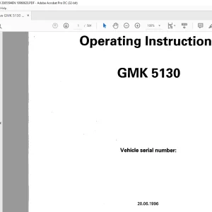 Grove Crane GMK 5130 Operation Instruction Manual 2085594 - PDF DOWNLOAD