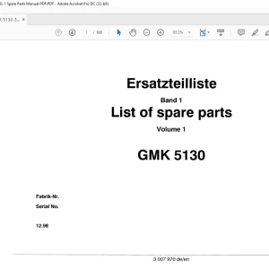 Grove Crane GMK 5130 Spare Parts Manual 3007970 - PDF DOWNLOAD