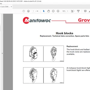 Grove Crane GMK 5150 GMK 5150L Correction sheet Manual 3302830 - PDF DOWNLOAD