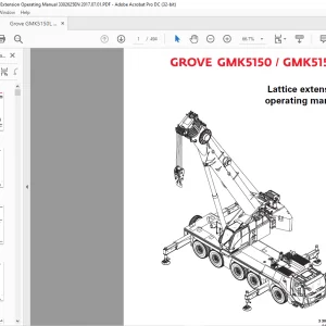 Grove Crane GMK 5150 GMK 5150L Lattice Extension Operating Manual 3302625 - PDF DOWNLOAD