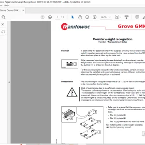 Grove Crane GMK 5150L Counterweight recognition 3302916 - PDF DOWNLOAD