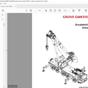 Grove Crane GMK 5150L Ersatzteilliste 4294810 B - PDF DOWNLOAD (German)