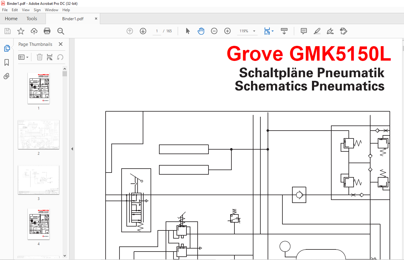 Grove Crane GMK 5150L Pneumatic Schematic Manual - PDF DOWNLOAD ...