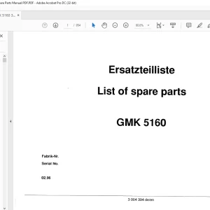 Grove Crane GMK 5160 Spare Parts Manual 3004394 - PDF DOWNLOAD