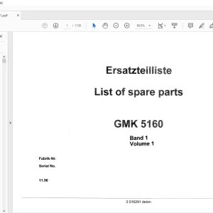 Grove Crane GMK 5160 Spare Parts Manual 3010291 - PDF DOWNLOAD