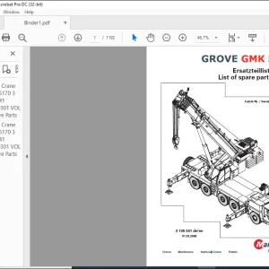 Grove Crane GMK 5170 Spare Parts Manual 3126341 - PDF DOWNLOAD