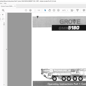 Grove Crane GMK 5180 Carrier Operating Instruction Manual 2084590 - PDF DOWNLOAD