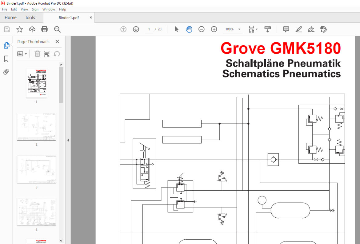 Grove Crane GMK 5180 Pneumatic Schematic Manual - PDF DOWNLOAD ...