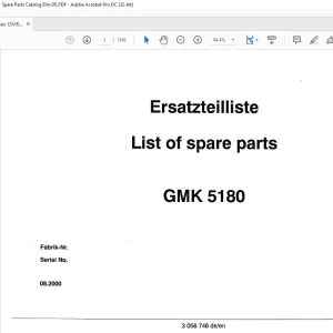 Grove Crane GMK 5180 Spare Parts Manual 3056746 - PDF DOWNLOAD