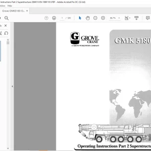 Grove Crane GMK 5180 Superstructure Operating Instruction Manual 2084513 - PDF DOWNLOAD