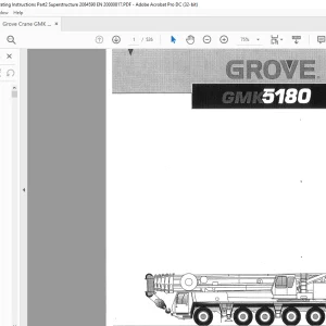 Grove Crane GMK 5180 Superstructure Operating Instruction Manual 2084590 - PDF DOWNLOAD