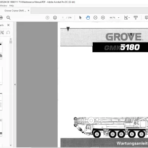 Grove Crane GMK 5180 Wartungsanleitung 2085294 - PDF DOWNLOAD