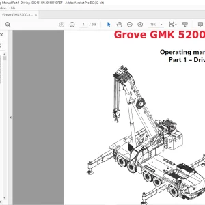 Grove Crane GMK 5200-1 Driving & Crane Operating Manual 3302421 - PDF DOWNLOAD
