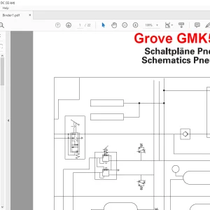 Grove Crane GMK 5200-1 Pneumatic Schematic Manual - PDF DOWNLOAD