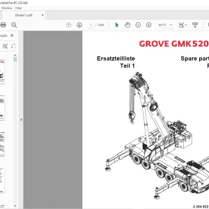 Grove Crane GMK 5200-1 Spare Parts Manual 3304922 B - PDF DOWNLOAD