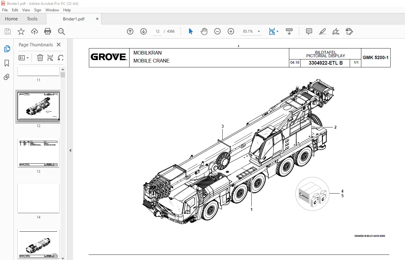 Grove Crane GMK 5200-1 Spare Parts Manual 3304922 B - PDF DOWNLOAD - Image 3