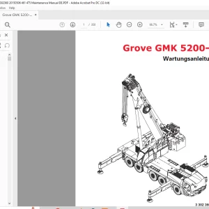 Grove Crane GMK 5200-1 Wartungsanleitung 3302360 - PDF DOWNLOAD