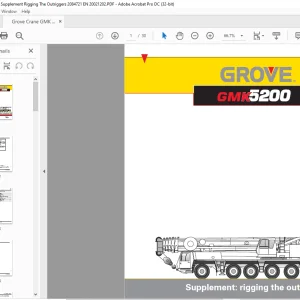Grove Crane GMK 5200 Supplement rigging the outriggers SN 2084721 - PDF DOWNLOAD