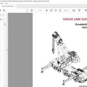 Grove Crane GMK 5250L-1 Ersatzteilliste 4292300 B - PDF DOWNLOAD (German)