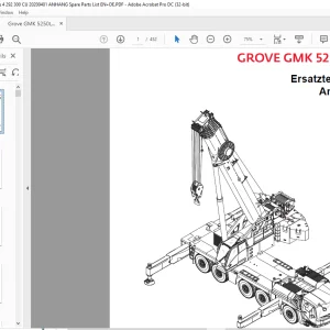 Grove Crane GMK 5250L-1 Ersatzteilliste 4292300 CU - PDF DOWNLOAD (German)
