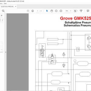 Grove Crane GMK 5250L-1 Pneumatic Schematic Manual - PDF DOWNLOAD