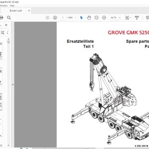 Grove Crane GMK 5250L-1 Spare Parts Manual 4292300 B - PDF DOWNLOAD
