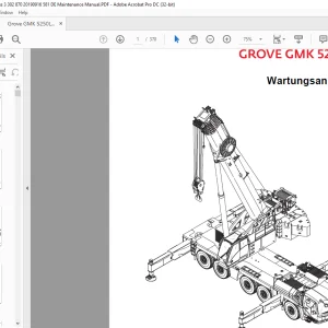 Grove Crane GMK 5250L-1 Wartungsanleitung 3302870 - PDF DOWNLOAD (German)