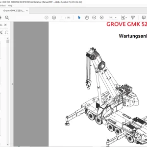 Grove Crane GMK 5250L-1 Wartungsanleitung 3303050 - PDF DOWNLOAD (German)