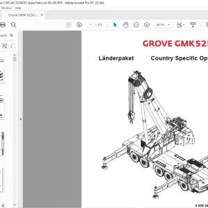 Grove Crane GMK 5250L Country Specific Options Spare Parts Manual 3305345 - PDF DOWNLOAD
