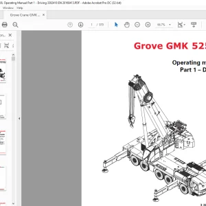 Grove Crane GMK 5250L Driving & Crane Operation Operating Manual - PDF DOWNLOAD