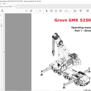 Grove Crane GMK 5250L Driving & Crane Operation Operating Manual 3302418 - PDF DOWNLOAD