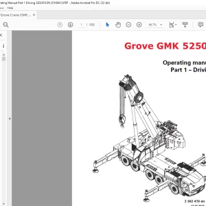 Grove Crane GMK 5250L Driving & Crane Operation Operating Manual 3302419 - PDF DOWNLOAD