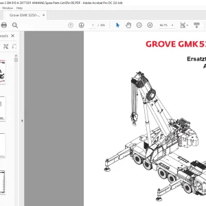 Grove Crane GMK 5250L Ersatzteilliste 3304919A - PDF DOWNLOAD