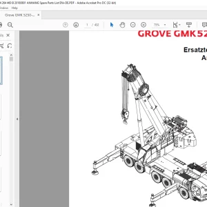 Grove Crane GMK 5250L Ersatzteilliste 4264460 B - PDF DOWNLOAD (German)