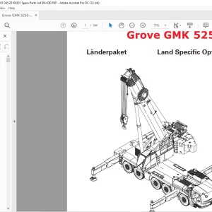 Grove Crane GMK 5250L Land Specific Options Spare Parts Manual 3305345 - PDF DOWNLOAD