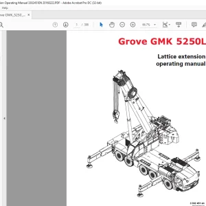 Grove Crane GMK 5250L Lattice Extension Operating Manual 3302451 - PDF DOWNLOAD