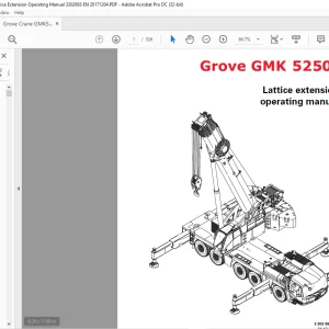 Grove Crane GMK 5250L Lattice Extension Operating Manual 3302693 - PDF DOWNLOAD