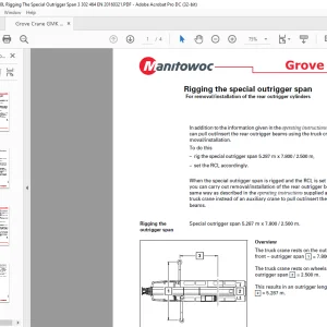 Grove Crane GMK 5250L Rigging The Special Outrigger Span 3302464 - PDF DOWNLOAD