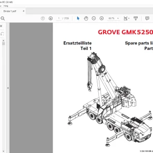 Grove Crane GMK 5250L Spare Parts Manual - PDF DOWNLOAD