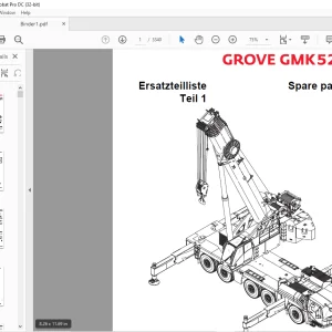 Grove Crane GMK 5250L Spare Parts Manual 3304919A - PDF DOWNLOAD